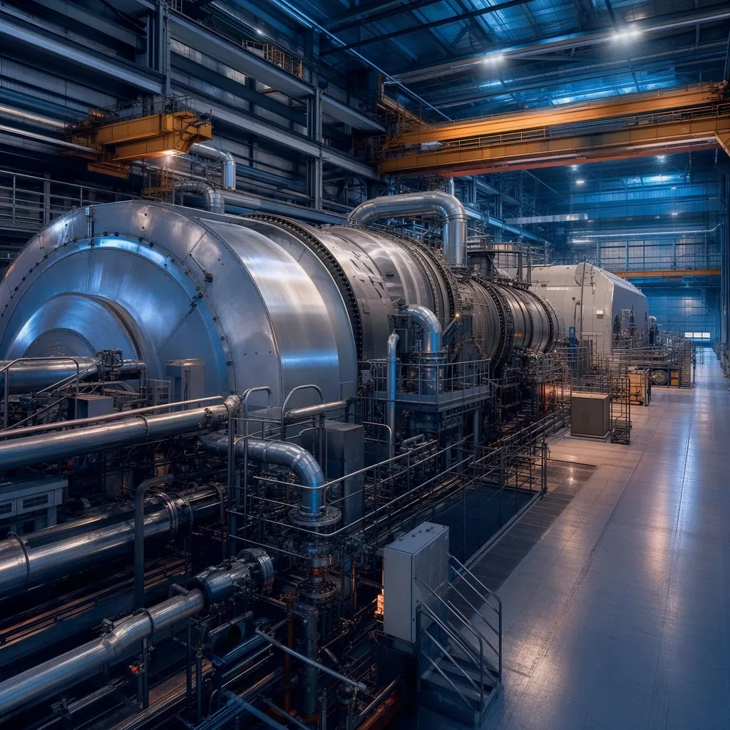 Combined-cycle gas turbine generator hall